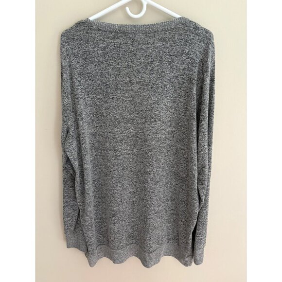 Lucky Brand V-Neck Cloud Knit Tunic Pullover Sweater in Grey Heather Size XL - Picture 10 of 13